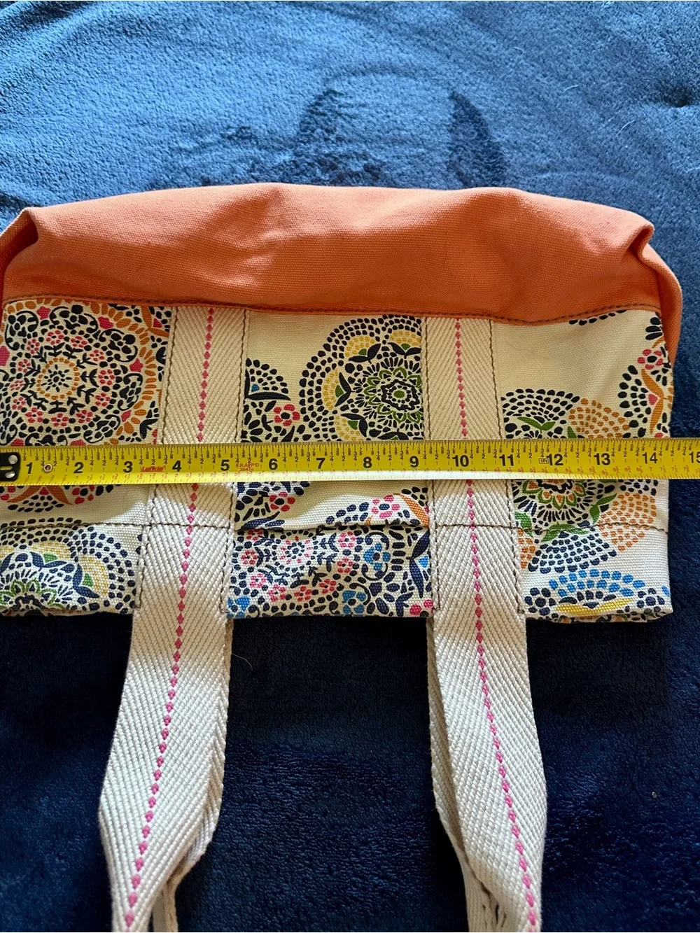 Fossil Lena Shopping Tote with Orange Base